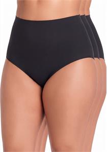 Soft-Cuff 95% Cotton Full Brief Panty 3 Pack Black